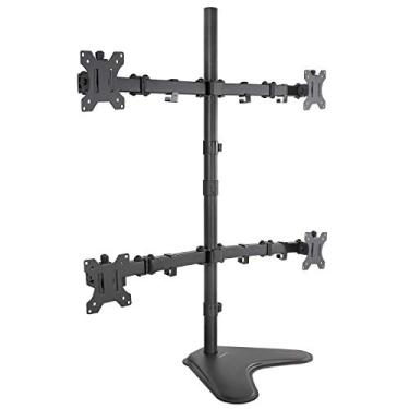 Imagem de Mount-It! Suporte para mesa de 4 monitores | Suporte para monitor quadriculado | Serve para quatro telas de computador 19 21 24 27 29 30 32 polegadas | Altura resistente ajustável | Compatível com VESA 75 100