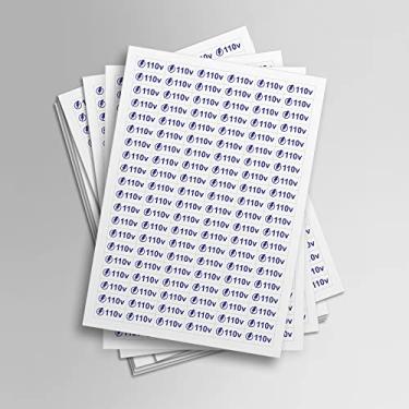 Imagem de Cartela de Adesivos de Voltagem 110V Etiquetas (Branco)