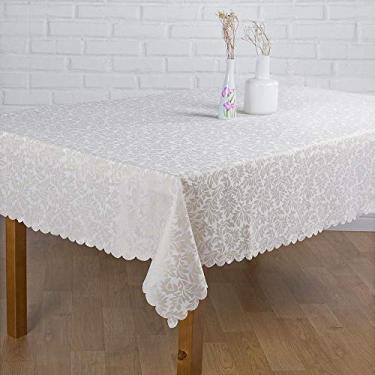 Imagem de Toalha de mesa Outono Jacaquard impermeável redonda para 4 ou 6 lugares bege - Rafimex