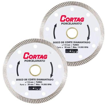 Imagem de Kit 2 Disco Diamantado Porcelanato 110Mm Cortag