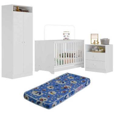 Imagem de Quarto Infantil Completo Com Colchão Incluso Encanto Multimóveis Branco