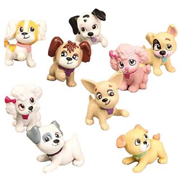 Imagem de Conjunto de bonecos de cachorro com 9 peças de bonecos de cachorro realistas detalhados para jardim de fadas miniaturas de bonecos de cachorro, coleção de brinquedo, topos de bolo, presente de Natal e aniversário
