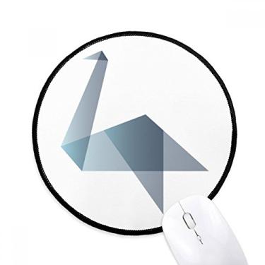 Imagem de DIYthinker Tapete de mouse abstrato formato geométrico de pato origami desktop escritório tapete redondo para computador