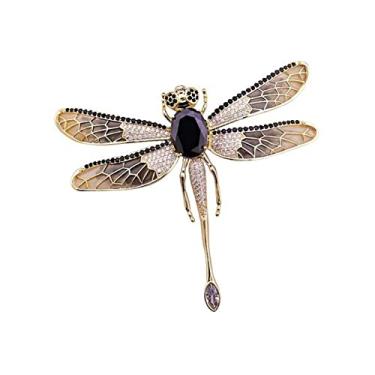 Imagem de KIZQYN Broche feminino vintage broche de libélula broche de acessórios de moda grande terno de pino de luxo, xale, suéter acessórios de decoração acessório de fantasia