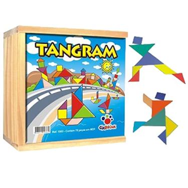 Imagem de Brinquedo Educativo em Madeira Jogo Tangram 70 peças