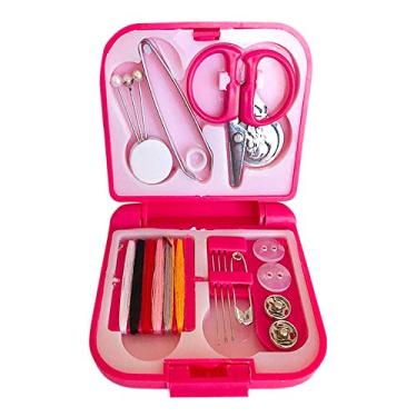 Imagem de LANMAX Mini Kit De Costura Rosa Para Viagem - Bolsa com Agulhas, Linhas e Tesoura