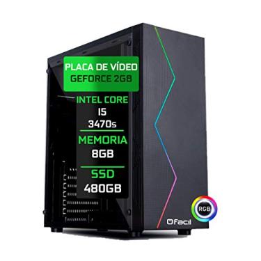 Imagem de Computador Fácil Intel Core i5 3470S 8GB DDR3 Geforce Nvidia 2GB 128 Bits SSD 480GB + Kit Led…