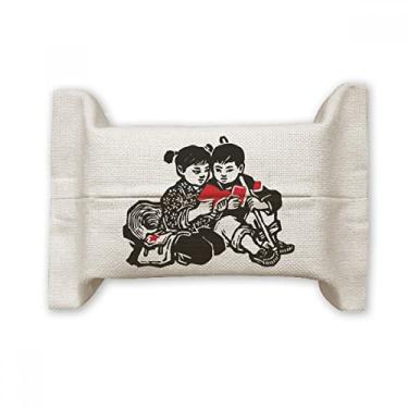 Imagem de Mochila de chapéu para meninos e meninas, Patriotismo com capa de papel para lenços faciais, bolsa de linho de algodão