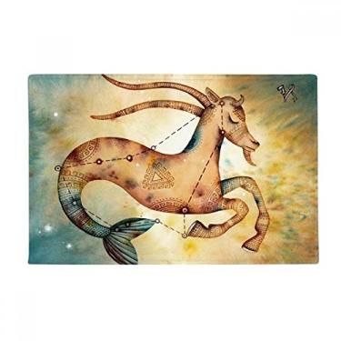 Imagem de DIYthinker Janeiro de dezembro Capricórnio Constelação Zodíaco Tapete antiderrapante para porta de banheiro