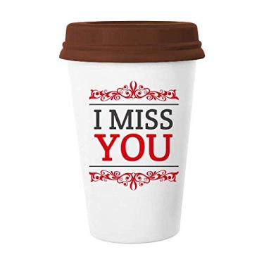 Imagem de Caneca de cerâmica para o dia dos namorados I Miss You, copo de café bebendo vidro
