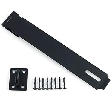 Imagem de Alise MS9B-10C 25,4 cm Fecho de porta de ferrolho com cadeado de 25,4 cm, SUS 304, aço inoxidável, acabamento preto fosco