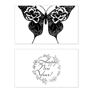 Imagem de Borboleta com asas de rosas Festival de Ano Novo Cartão de felicitações Mensagem de Abençoamento Presente