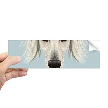 Imagem de DIYthinker Adesivo retangular de rosto longo branco Saluki cão animal de estimação decalque de janela para notebook