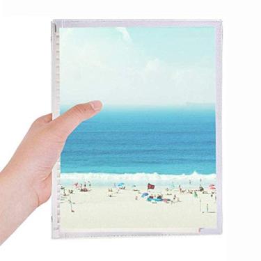 Imagem de Caderno com imagem da natureza Ocean Sand Beach Science Folhas soltas Diário Recarregável Diário Papelaria