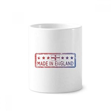 Imagem de Feito no Reino Unido, Inglaterra, padrão de bandeira, escova de dentes, suporte para caneta, copo de cerâmica