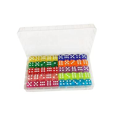 Imagem de UGPLM 50 pçs conjunto de dados de 6 lados dados de contagem matemática auxiliares de ensino lembrancinhas D6 dados 16mm dados para festa bar ktv jogos de