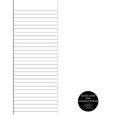 Imagem de Specialty Journal Paper Composition Notebook Vertically Split Half Lined / Half Unruled Blank Pages (Vertical Draw & Write Pad): Vertical Dual Notebook Grey Lines and Exercise Book Mixed Paper Styles