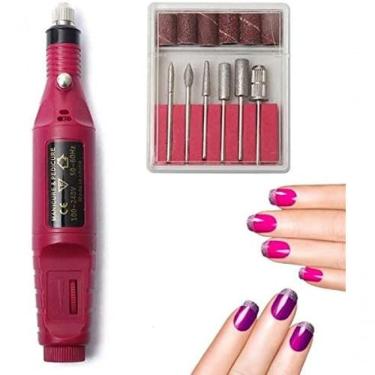 Imagem de Lixa Elétrica Portátil Bivolt Unhas Acrigel Gel Fibras Porcelana