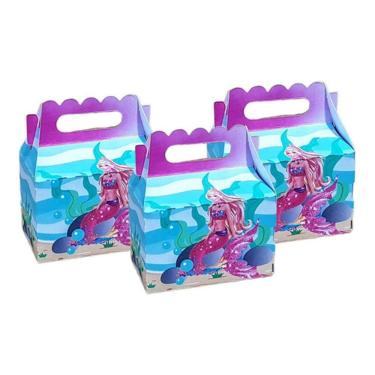 Imagem de Kit 20 Maletinhas Decoração Festa  Tema Barbie Sereia
