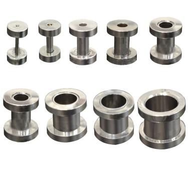 Imagem de Brincos Alargador 1mm A 12mm Túnel Aço Prateado 1 Par