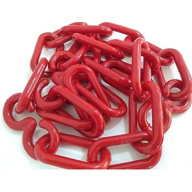 Imagem de 25 Mt Corrente Plástica Isolamento Calha Chuva Elo Grande Vermelha