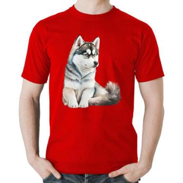 Imagem de Camiseta Algodão Cachorro Husky Siberiano - Foca Na Moda