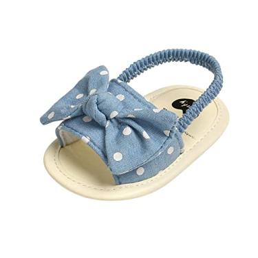 Imagem de Sandália para bebês meninos pré-andador meninas sandálias antiderrapantes andar infantil andadores descalços crianças tamanho 2 sandálias bebê menina, Azul, 0-6 Meses