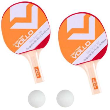 Imagem de Kit 2 Raquete Ping Pong Tenis De Mesa Profissional + 2 Bola - Vollo