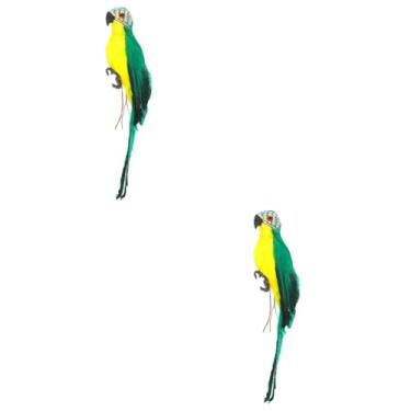 Imagem de GANAZONO 2 Peças papagaio de simulação enfeite de quintal decoração de porta decoração de casamento brinquedos enfeite de pássaro de árvore de jardim artesanato de pássaros lar