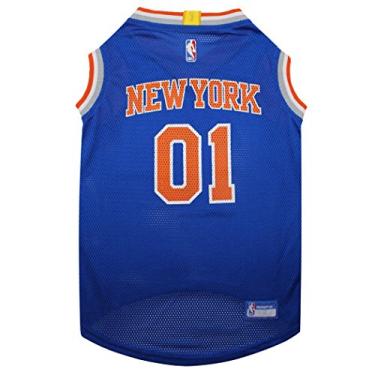 Imagem de Camiseta NBA New York KNICKS Dog, grande – regata de basquete para animais de estimação