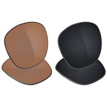 Imagem de Galvanic Lentes de substituição para óculos de sol Oakley Garage Rock OO9175 - Âmbar + preto polarizado - Pacote combo