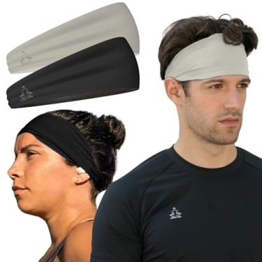 Imagem de Temple Tape, Pacote com 2 faixas de cabeça masculinas Value – Bandanas esportivas masculinas com absorção de umidade para treino para corrida, treinamento cruzado, esqui e capacete de bicicleta – 1