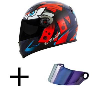 Imagem de Capacete Ls2 Ff358 Tribal Laranja Mais Viseira Camaleão