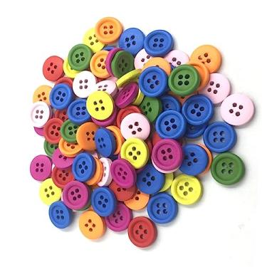 Imagem de DIYEAH botões cores misturadas botões decorativos botões sólidos botões coloridos botões cores doces misturar decorar Bambu