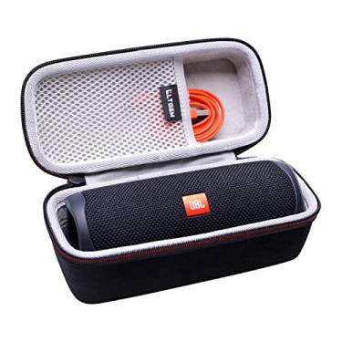 Imagem de LTGEM Capa compatível com JBL Flip 7/5/6 / Alto-falante Bluetooth portátil à prova d'água, bolsa de armazenamento para viagem de escritório - preto + cinza (apenas capa)