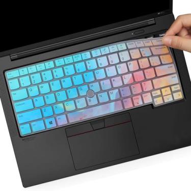 Imagem de Capa de teclado para Lenovo Thinkpad E14 Gen 5, Thinkpad T14 T14s Gen 4/3, L14 P14s Gen 3, ThinkPad X1 Yoga Gen 8/7, Thinkpad x1 Carbon Gen 11/10 35.6 cm (não serve para T14 L14 P14s Gen 2 1)