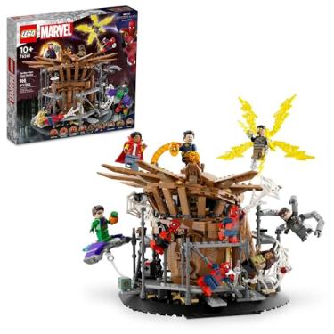 Imagem de LEGO Conjunto de brinquedos de montar Marvel Spider-Man Final Battle 76261, colecionável da Marvel baseado no clímax do Homem-Aranha: filme No Way Home, Multiverso Marvel Playset com 3 versões do