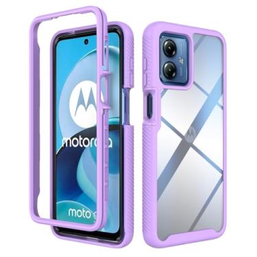 Imagem de Kukoufey Capa compatível com Motorola Moto G14, capa protetora antiqueda e absorção de choque compatível com Motorola Moto G14 XT2341-2 XT2341-3 XT2341-4 capa roxa
