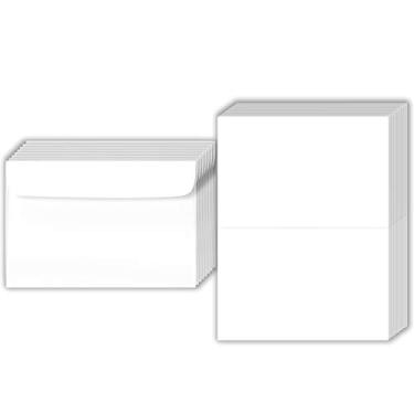 Imagem de Conjunto de cartas grandes e brancas – Envelopes de 21,5 x 28 cm e 15 x 23 cm | Perfeito para saudações de negócios, convites, chá de panela, aniversário, casamentos | 50 cartões e 50 envelopes