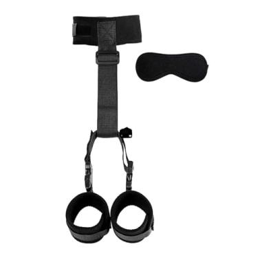 Imagem de Brinquedo Sexual Restrição Algemas Ajustáveis, Colarinho Brinquedos Sexuais para Casais, Brincar na Cama (Preto)