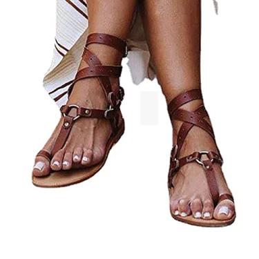 Imagem de Sandálias femininas de verão, sandálias ortopédicas de correção de joanete com fivela de impressão de cobra, para sapatos de praia ortopédicos de osso do dedo grande do pé(Brown,26cm)