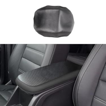Imagem de Rifoda Capa de apoio de braço para console central para Chevy Colorado/GMC Canyon 2015-2022 Acessórios Caixa de descanso de braço Protetor de proteção da tampa do console (fibra de carbono com preto)