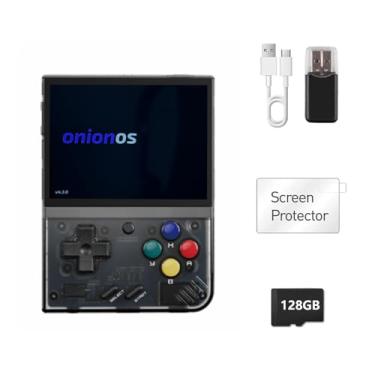 Imagem de MIYOO Mini Plus 128GB OnionOS Preinstalled 3.5inches IPS 640*480 Screen Retro Portable Handheld MIYOO Mini+ Onion OS System (Black Transparent)