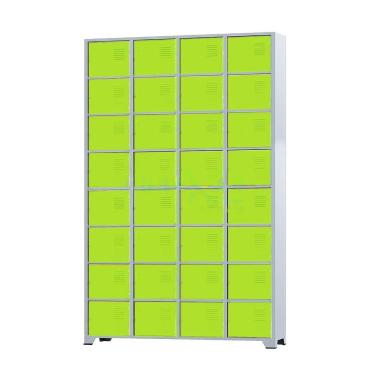 Imagem de Armário Roupeiro De Aço Para Vestiário 32 Portas Locker Verde com Chave
