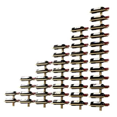 Imagem de Prateleira De Exposição De Garrafas De Bebidas Modernas, Suporte De Vinho Suspenso De Metal Para Bar, Suporte De Vinho Estreito Montado Na Parede, Fácil De Montar(Gold)