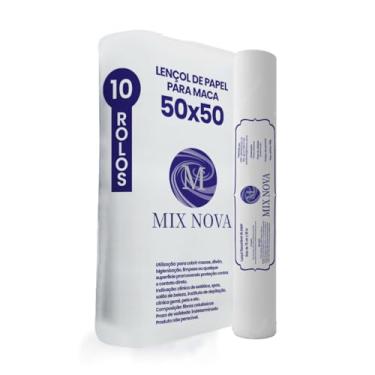 Imagem de Mix Nova Lençol Descartável Papel Hospitalar Maca 50x50 Cx 10 Rolos Branco