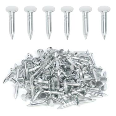 Imagem de Keadic Conjunto de 300 peças de unhas de feltro galvanizado de 2,5 cm, pinos de cabeça larga de 25 mm, prego de ferragens para casa, para telhados, feltro, isolamento, filme, placa de espuma, asfalto,