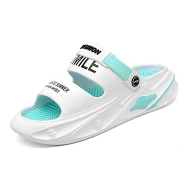 Imagem de newrong Sandálias esportivas masculinas casuais de praia com fundo grosso, Branco, 41 BR