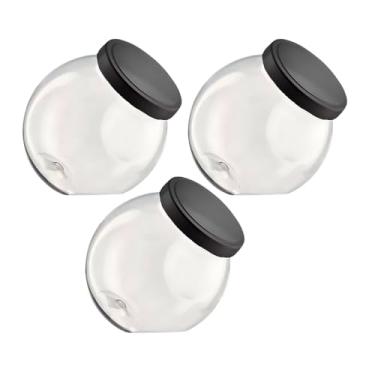 Imagem de Pote Baleiro Plastico Grande 3lt Porta Mantimentos Multiuso 3 unidades (Preto)