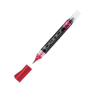 Imagem de Pentel Caneta Brush Dual Mettalic Rosa+Rosa Metalico 2 Cores XGFH-DPX